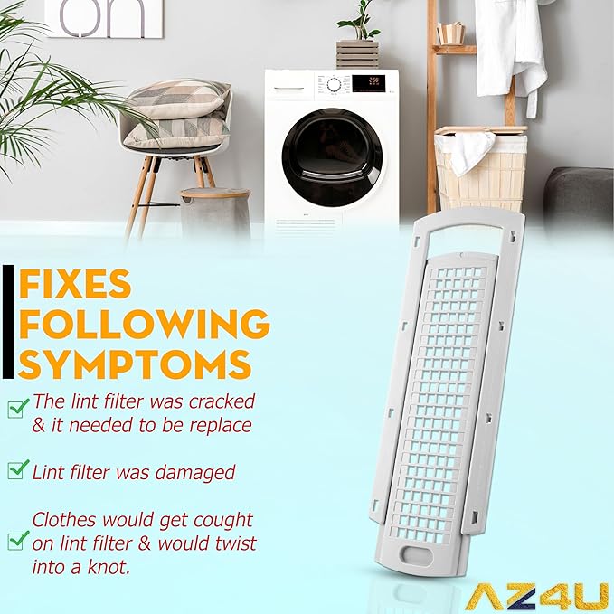 AZ4U Upgraded WE01X25914 WE01X25915 WE22X35337 for GE Washer Dryer Lint Screen Cover Grid | Washer Dryer Lint Screen Cover Grid Guide Compatible with GE, Hotpoint Washer, Dryer Lint Filter Housing