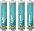 NU Aqua Reverse Osmosis Carbon Block Filter 10 Inch Replacement - 5 Micron Universal RO Water Filtration System Cartridge - 4 Pack of Premium Filters