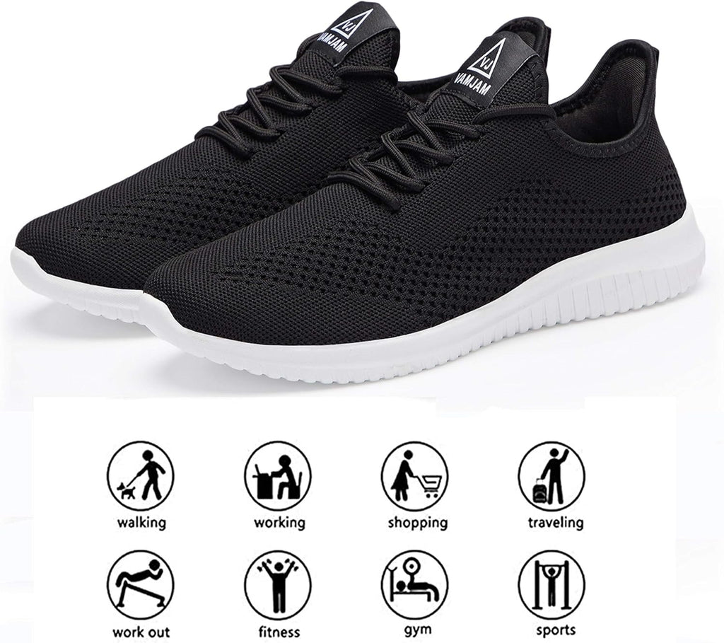 VAMJAM Men's Running Shoes Ultra Lightweight Breathable Walking Shoes Non Slip Athletic Fashion Sneakers Mesh Workout Casual Sports Shoes