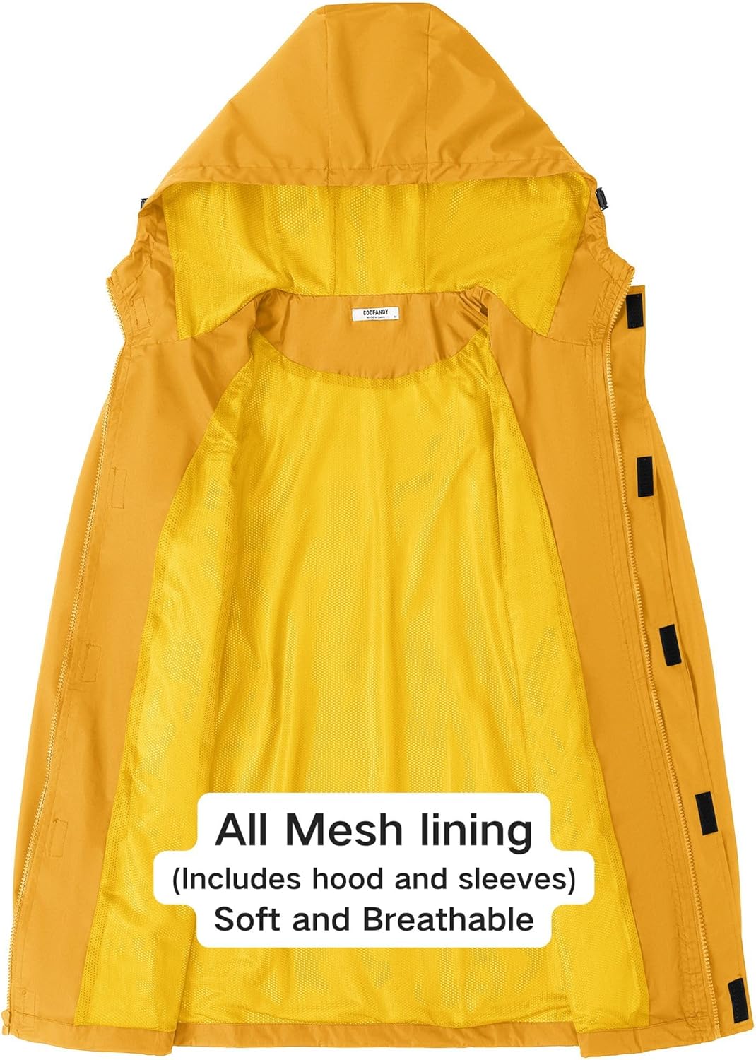 COOFANDY Men's Rain Jacket Waterproof With Hood Lightweight Packable Shell Raincoat Windbreaker For Cycling Golf Travel