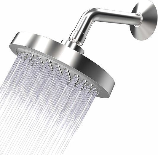 '-High Pressure Shower Heads - High Flow Shower Head - 1.8 GPM with Removable Restrictor - California Certified - Universal Replacement - Plumbers Tape Included - (Classic Chrome Finish)