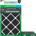 Filterbuy 12x25x1 Air Filter MERV 8 (MPR 700) Odor Eliminator Replacement (2-Pack), Electrostatic Pleated HVAC AC Furnace Filters w/Activated Carbon, Made in USA (Actual Size: 11.75 x 24.75 x 0.75)