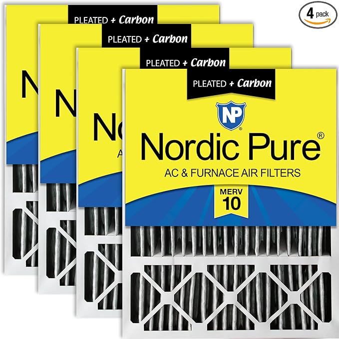 Nordic Pure 20x25x5 Honeywell Replacement Air Filters MERV 10 Plus Carbon 4 Pack by NordicPure