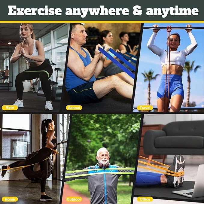 Exercise Bands Resistance Bands for Working Out,Pull Up Bands Set,at Home Workout Equipment,Workout Bands for Men and Women,Stretch Bands for Exercise-FlexoryFit