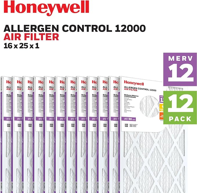 Honeywell 16x25x1 MERV 12 Electrostatic Pleated HVAC AC Furnace Air Filter | - Image 2