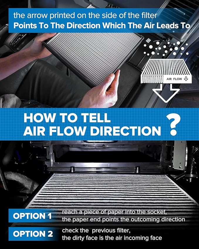 PHILTOP Cabin Air Filter, Replacement for Air Filter Corolla 2002-2008, Matrix 2003-2008, Premium ACF009(CF10133) Cabin Filter with Activated Carbon Filter Up Dust Pollen Odor
