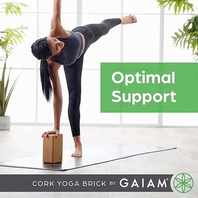 Gaiam Yoga Block - Supportive Latex-Free Eva Foam - Soft Non-Slip Surface with Beveled Edges for Yoga, Pilates, Meditation - Yoga Accessories for Stability, Balance, Deepen Stretches-FlexoryFit