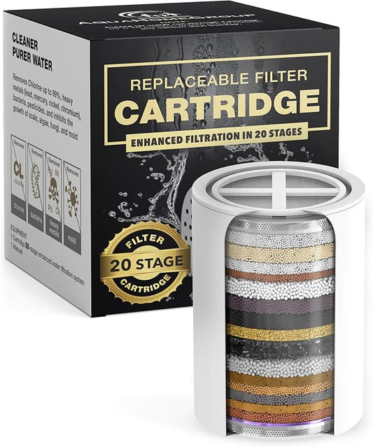 AquaHomeGroup 20 - Stage Replacement Premium Filter Cartridge (No Housing), Compatible with Any Shower Filter of Similar Design 15 and 20 stages