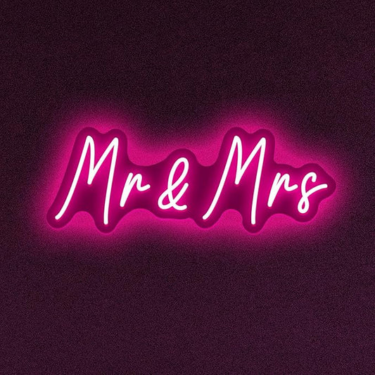 Mr&Mrs Neon Sign for Wedding Dimmable Mr Mrs Neon Signs Led Neon Sign for Party Neon Light Sign Mr & Mrs Sign for Anniversary Valentine's Day Wall Decor Gift-FlexoryFit