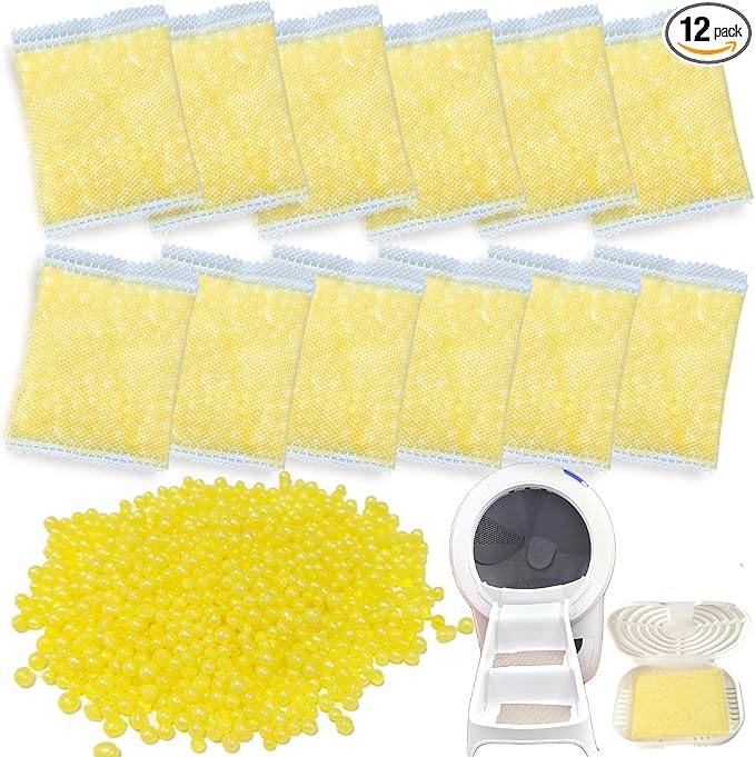 NewKe 12PCS Odor Remover Refills for Whisker OdorTrap Pod and for Litter-Robot, Cat Toilet Odor Eliminates Deodorizing Compatible with Traditional Litter Boxes, 12 Pack Litter Deodorizer, Pet Gift