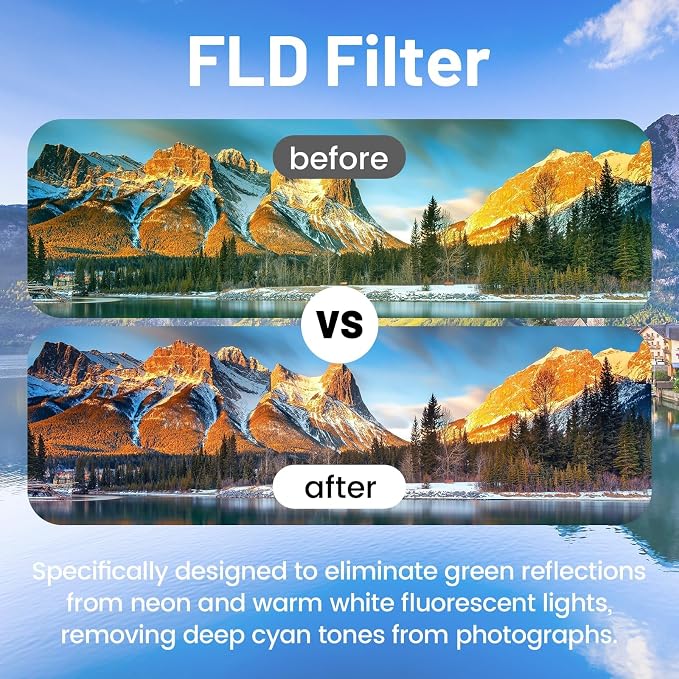 Universal 49mm Multi-Coated Lens Filter Kit, 3 Piece UV-CPL-FLD Camera Filters - Image 7
