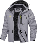 MAGCOMSEN Men's Winter Coats Water Resistant Ski Snow Jacket Warm Fleece Jacket Parka Raincoats With Multi-Pockets