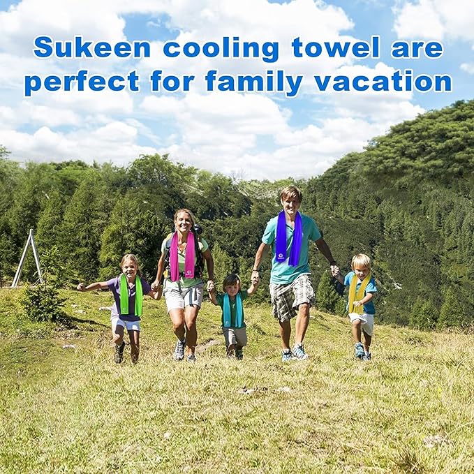 Sukkeen Cooling Towel (40"x12"), Soft Breathable Chilly Microfiber Towel for Yoga, Sports & More Activities-FlexoryFit
