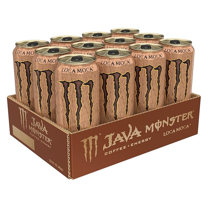 Java Monster Loca Moca, Coffee + Energy Drink, 15 Ounce (Pack of 12)-FlexoryFit