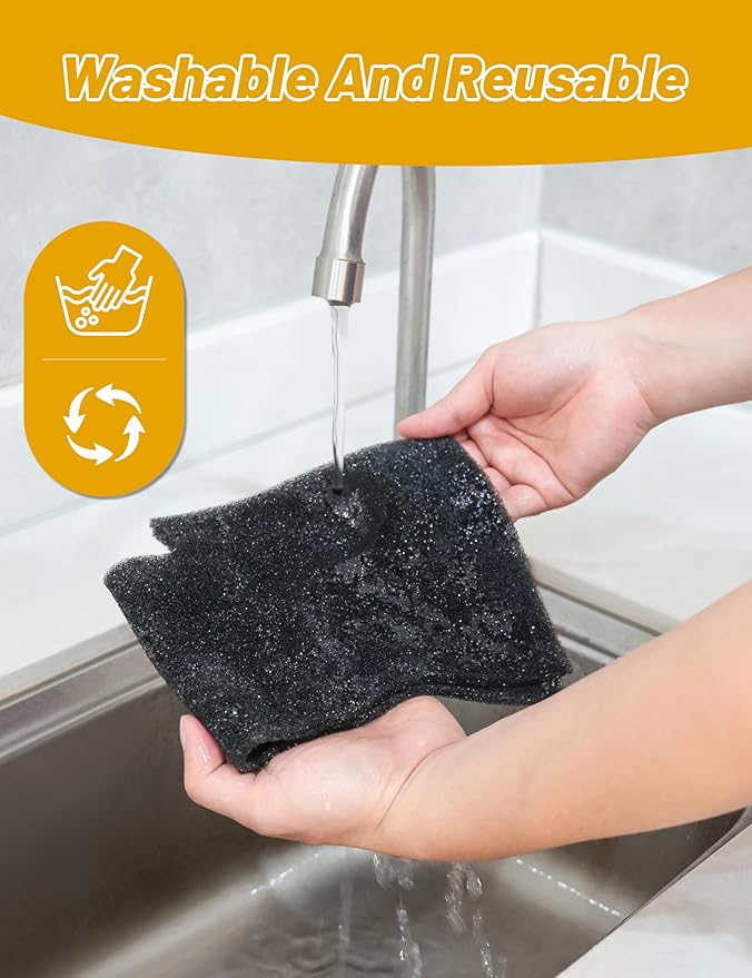 6 Pcs GE Washer Dryer Combo,WH01X35719 Lint Filter replacement with dryer vent brush,2025 New Lint Filter for Ge Washer Dryer Filter Sponge,Hand Washable and Reusable,Models: PFQ97HSPVDS