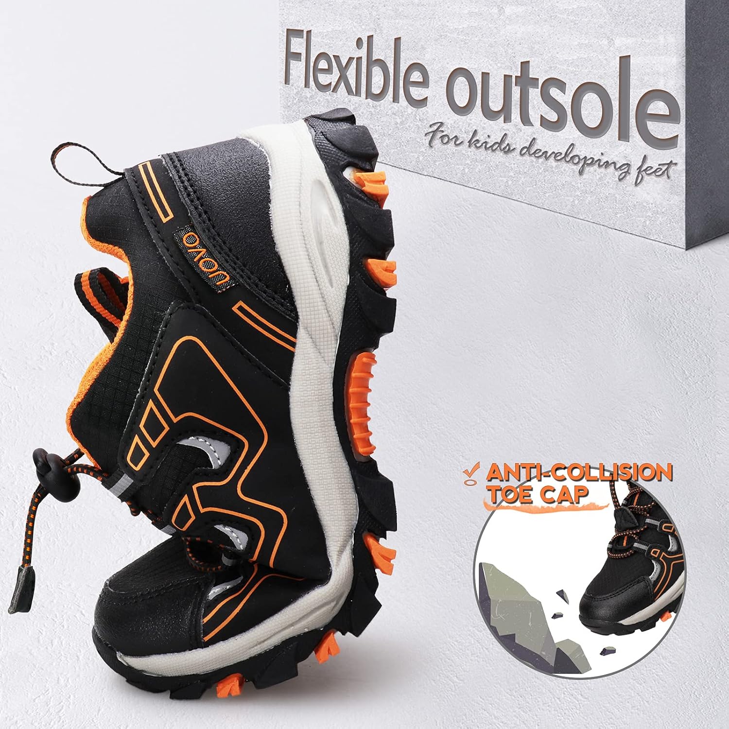 Boys Girls Hiking Trail Shoes Waterproof Slip Resistant Outdoor Trekking Walking Running Sneakers(Little/Big Kids)