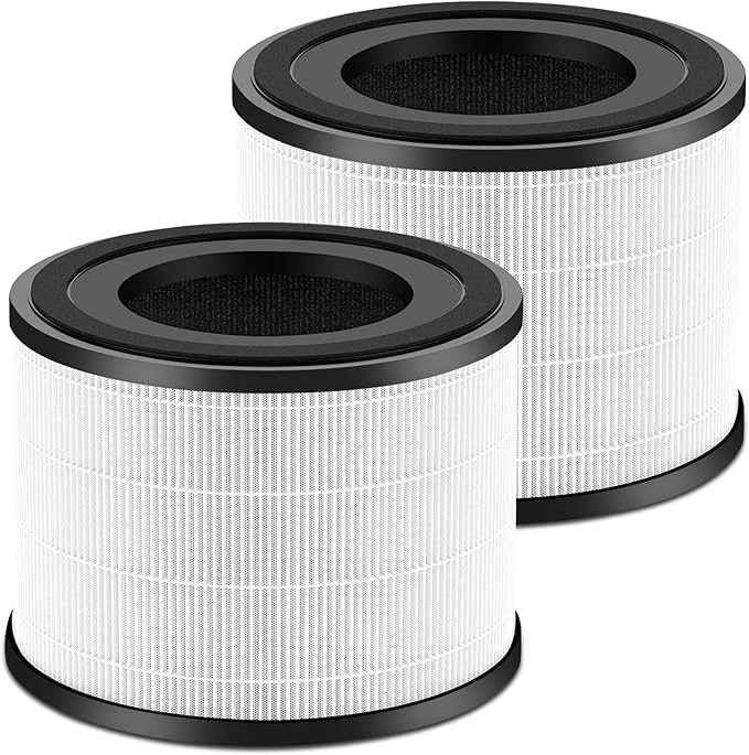 2-Pack AP-S0610L H13 True HEPA Filter Replacement Filter, Only Compatible with MOOKA AP-S0610L Air Purifier, for Large Rooms in Homes up to 1200 Square Feet (White)