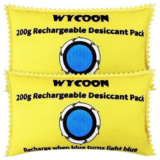 200g Rechargeable Desiccant Pack of 2, Moisture absorbers Bag, Desiccant Dehumidifier Bag, Dehumidifier for Home Closets,Gun Safe, and Cars