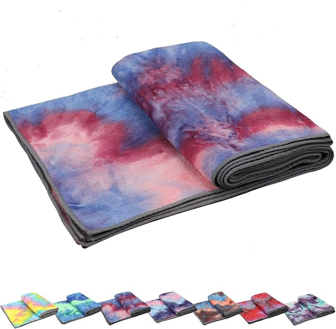 Yoga Towel, Non-Slip Hot Yoga Towel Anti-Slip Waffle Texture, 100% Absorbent Odorless Microfiber Yoga Blanket, Standard Size 72 x 24 x 0.2 inches Cushion Towel for Hot Yoga, Bikram, Pilates1-FlexoryFit