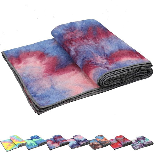 Yoga Towel, Non-Slip Hot Yoga Towel Anti-Slip Waffle Texture, 100% Absorbent Odorless Microfiber Yoga Blanket, Standard Size 72 x 24 x 0.2 inches Cushion Towel for Hot Yoga, Bikram, Pilates1-FlexoryFit