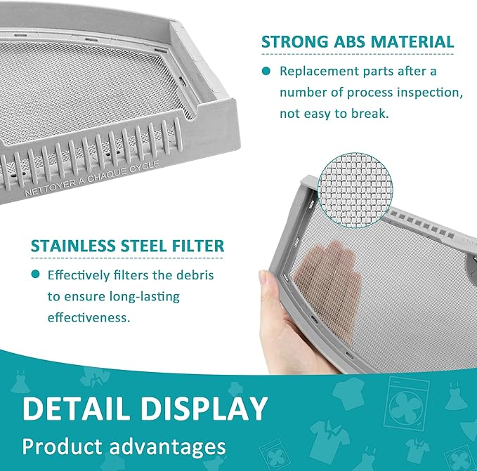 Dryer Lint Screen Replacement WE03X23881 Compatible for G-E Hot-point Lint Trap-Upgraded Stainless Steel Dryer Filter Lint Screen by Sikawai