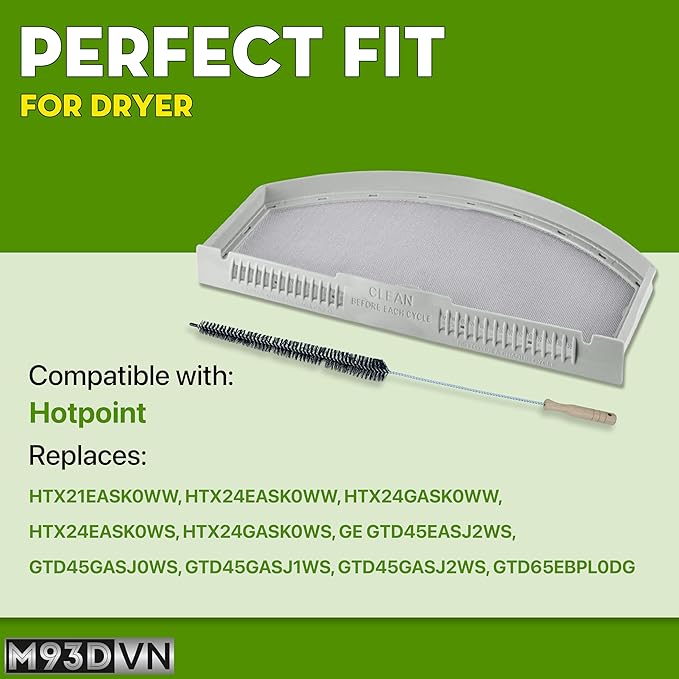 Lint Screen Filter Replacement for Hotpoint HTX21EASK0WW, HTX24EASK0WW, HTX24GASK0WW, HTX24EASK0WS, HTX24GASK0WS, GE GTD45EASJ2WS, GTD45GASJ0WS, GTD45GASJ1WS, GTD45GASJ2WS, GTD65EBPL0DG Dryer