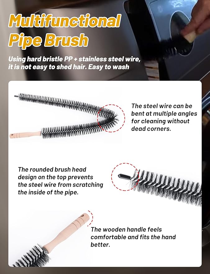 6 Pcs GE Washer Dryer Combo,WH01X35719 Lint Filter replacement with dryer vent brush,2025 New Lint Filter for Ge Washer Dryer Filter Sponge,Hand Washable and Reusable,Models: PFQ97HSPVDS