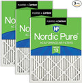Nordic Pure 14x24x1 (13 3/4 x 23 3/4 x 3/4) Pleated Air Filters MERV 13 Plus Carbon 3 Pack