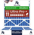 MervKing 20x20x4 Air Filter | MERV 11 | MPR 1000-1200 Ultra Pro | 4-Pack | Pleated HVAC AC Furnace Replacement Air Filters | Actual Size: 19.88" x 19.88" x 4.31"