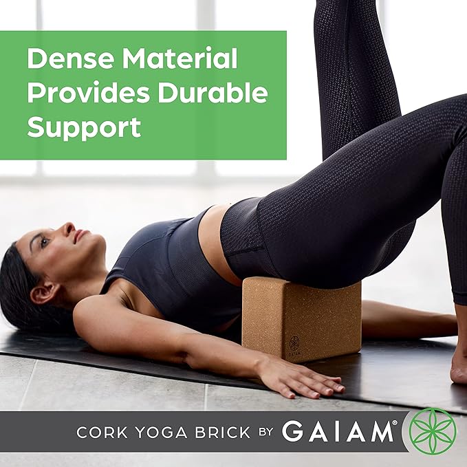 Gaiam Yoga Block - Supportive Latex-Free Eva Foam - Soft Non-Slip Surface with Beveled Edges for Yoga, Pilates, Meditation - Yoga Accessories for Stability, Balance, Deepen Stretches-FlexoryFit