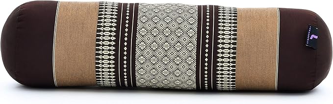 Leewadee Small Yoga Bolster – Shape-Retaining Cervical Neck Roll, Tube Pillow for Comfortable Reading, Kapok Filling, 22 x 6 x 6 inches-FlexoryFit