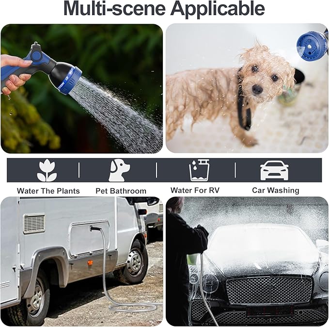 75ft 304 Stainless Steel Garden Hose Metal, Heavy Duty Water Pipe with Nozzles for Yard, Outdoor - Flexible, Never Kink & Tangle, Puncture Resistant (Sliver)