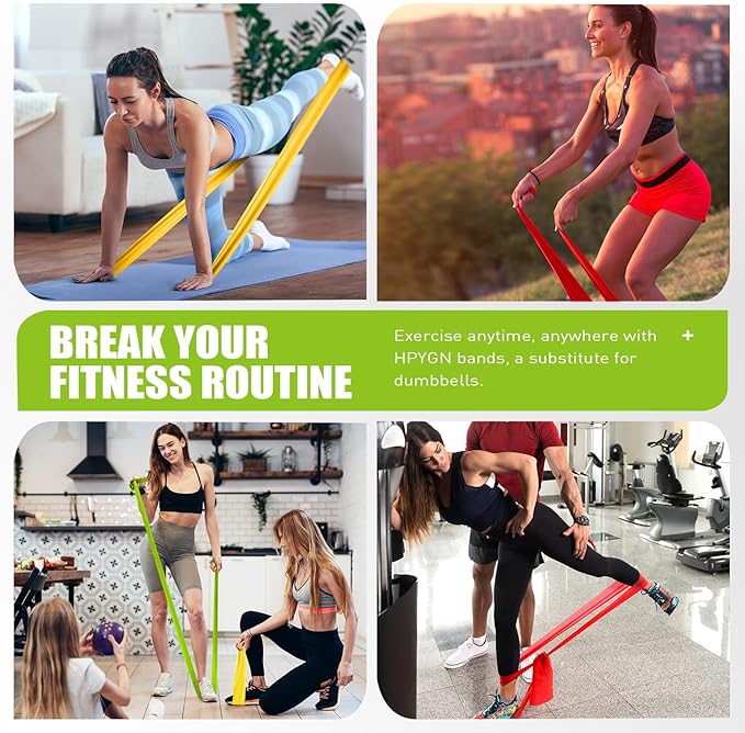 Resistance Bands, Exercise Bands, Physical Therapy Bands for Strength Training, Yoga, Pilates, Stretch Elastic Band with Different Strengths, Workout Bands for Home Gym-FlexoryFit