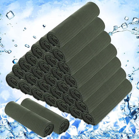 Hosuly 30 Pack Cooling Towels, 40"x12" Ice Breathable Soft Chilly Sweat Rag Microfiber Workout Rags for Gym Cooling Towels for Neck and Face for Yoga Golf Sport Running-FlexoryFit