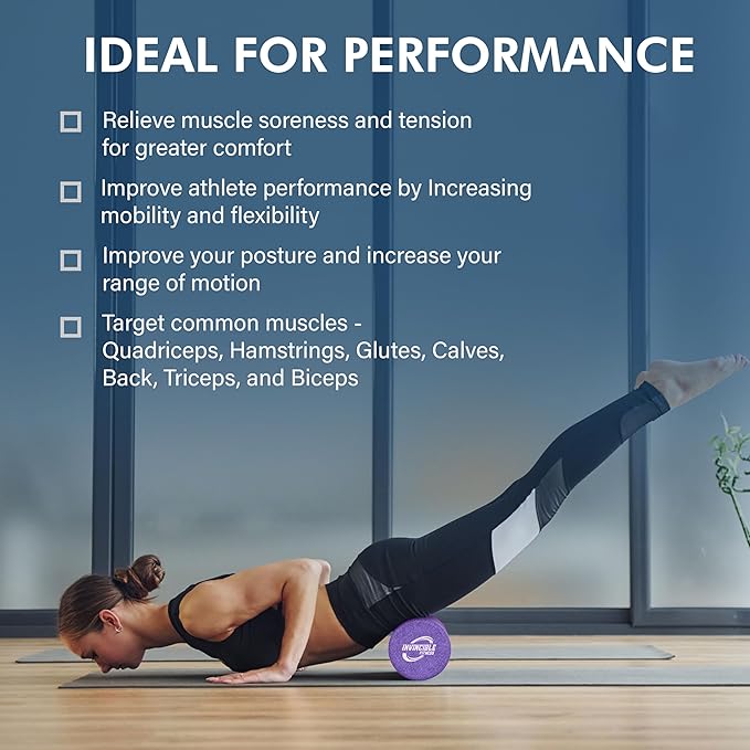 Invincible Fitness EPP Foam Roller for Deep Tissue Massage – Enhance Recovery, Relieve Pain, and Boost Mobility for a Stronger, Healthier You (Purple)-FlexoryFit