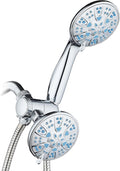 AquaDance for California - Premium High Pressure Antimicrobial 30-setting 3 Way Dual Handheld Shower Head Combo, Stainless Steel Hose, Water Diverter - Chrome Finish