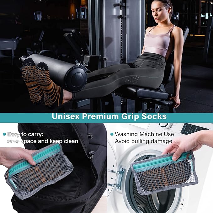 Hylaea Unisex Non Slip Socks with Grip for Yoga, Hospital, Pilates, Barre | Ankle, Cushioned-FlexoryFit