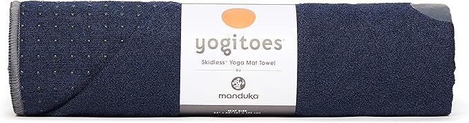 Manduka Yogitoes Yoga Towel – Rubber Grip Dots Non-Slip Bottom, Quick Dry Fitness Towel for Hot Yoga, Pilates, Exercise-FlexoryFit