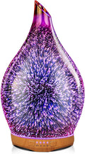 Porseme 280ml Essential Oil Diffuser 3D Hand-Blown Glass Aroma Diffusor, Aromatherapy Unltrasonic Cool Mist deffuser, 7 Color Changing Humidifier, Waterless Shut-Off, Timer Function for Home Office
