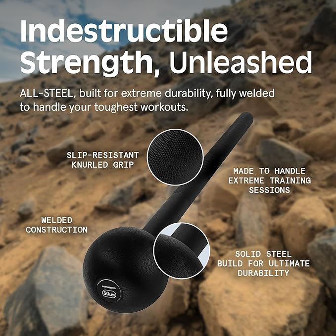 Retrospec Revolve Steel Macebell for Strength Training, Rehabilitation, Stretching, Conditioning and Rotational Training - 5, 7, 10, 15, 20, 30lb Options for Women & Men-FlexoryFit
