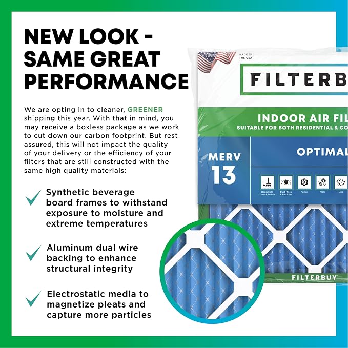 Filterbuy 11.25x19.25x1 Air Filter MERV 13 Optimal Smoke & Allergy Defense - Image 3