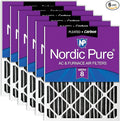 Nordic Pure 20x20x4 (19_1/2 x 19_1/2 x 3_5/8) Pleated Plus Carbon Air Filters MERV 8 6 Pack