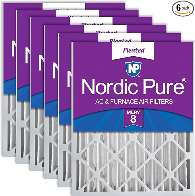 Nordic Pure 18x24x4 Pleated MERV 8 Air Filters 6 Pack by NordicPure