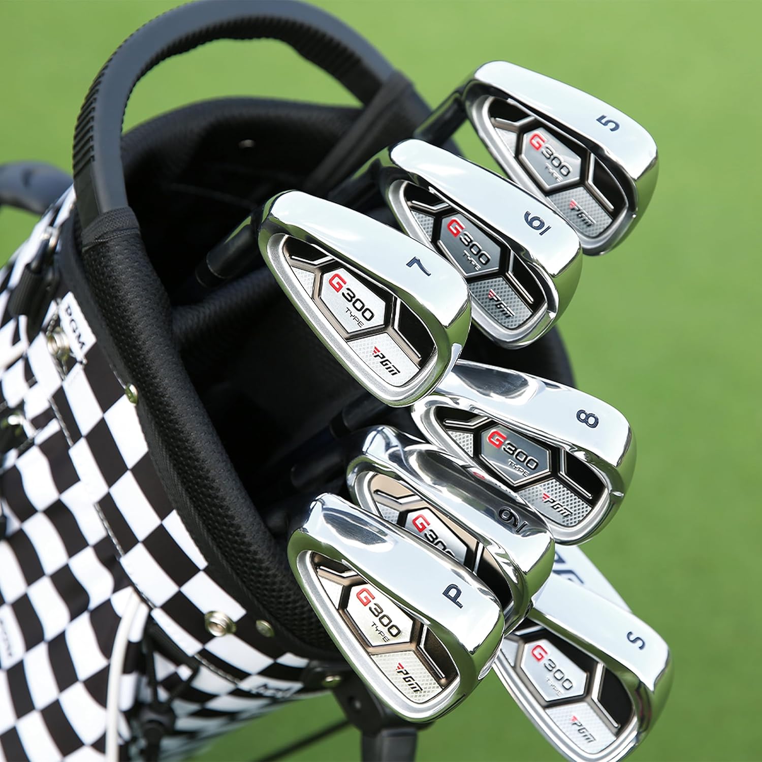 PGM Men's G Type Complete Golf Club Set - Titanium #1 Driver, Draw-Biased Hybrid, High-Strength Iron Set, High Forgiveness Putter, with Stand Bag