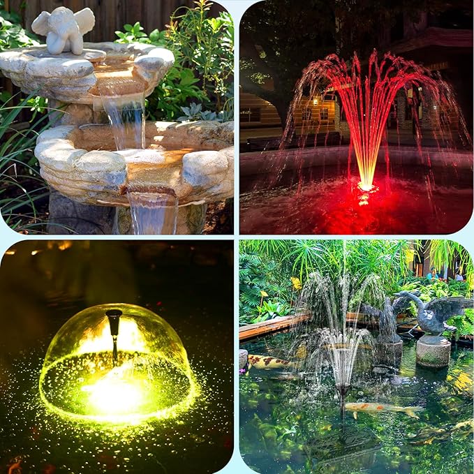 POPOSOAP RGB Pond Filter with Pump Fountain Kits, 660GPH Pond Filter Box With 40W Pond Pump & RGB Auto-Cycle LED Lights, Koi Pond Filters for Outdoor Ponds Clean, Clear, and Add Water Features