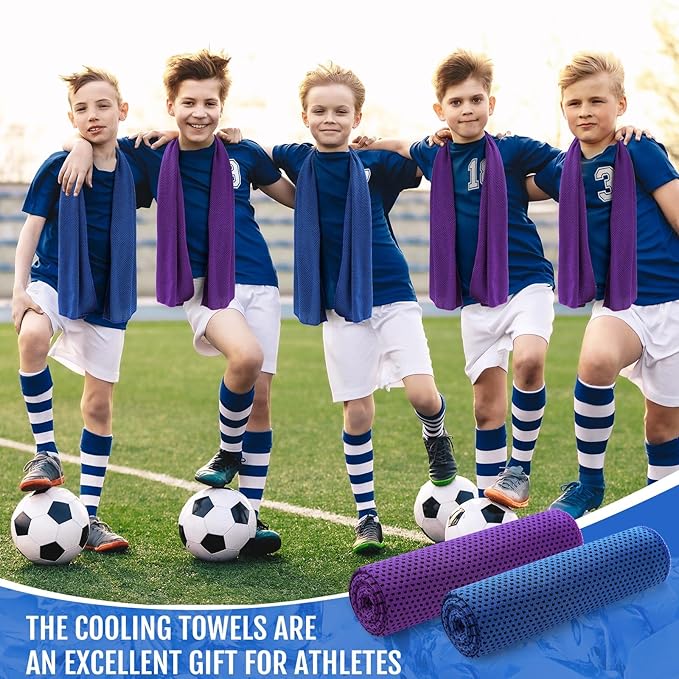 Hosuly 30 Pack Cooling Towels, 40"x12" Ice Breathable Soft Chilly Sweat Rag Microfiber Workout Rags for Gym Cooling Towels for Neck and Face for Yoga Golf Sport Running-FlexoryFit