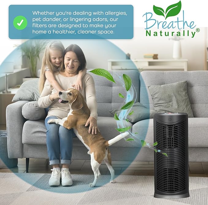 Breathe Naturally - Extra Thick Replacement Carbon Pre-Filters Compatible with Hoover AH60015, WH10040, WH10060 - Premium Carbon Filter Replacement - Made in USA - Perfect for Home & Office(4 pack)