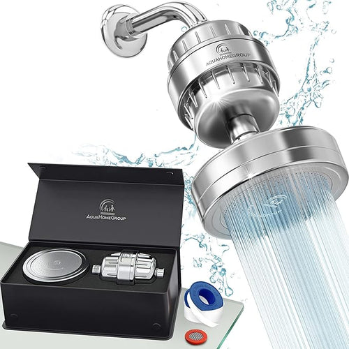 AquaHomeGroup - Filtered Shower Head & 20 Stage Shower Filter - Standard - by Aquahomegroup
