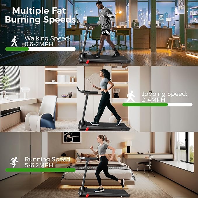 Portable Treadmill with Incline, 3.0HP Walking Pad with Handle Bar, 3-in-1 Foldable Treadmill for Home Office Small Space with Quiet Brushless, 300 LBS Capacity-FlexoryFit