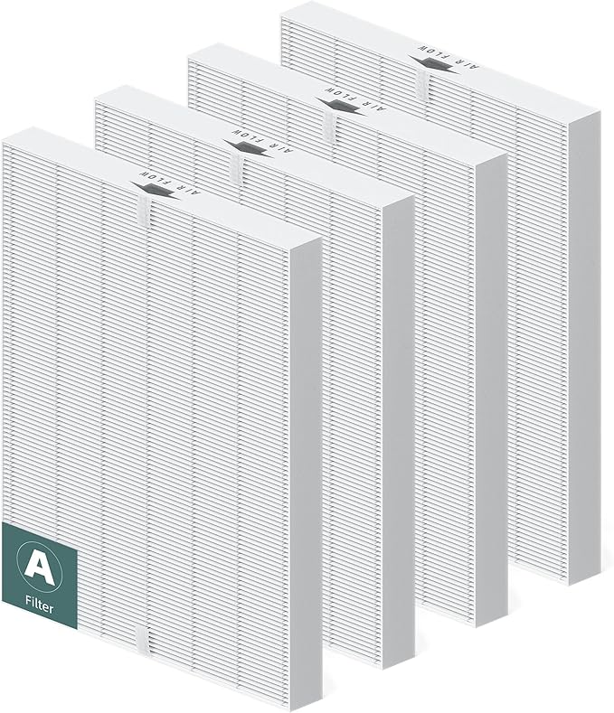 4 Pack 115115 HEPA Replacement Filter A for Winix PlasmaWave Air Purifier C535 5300 5300-2 5500 5500-2 6300 6300-2 P300 AM90 9000 5000 5000B C909 9800, H13 True HEPA Size 21 Filter